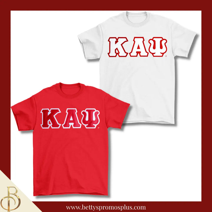 Kappa Alpha Psi ΚΑΨ Double Stitched Appliqué Embroidered Line T-Shirt
