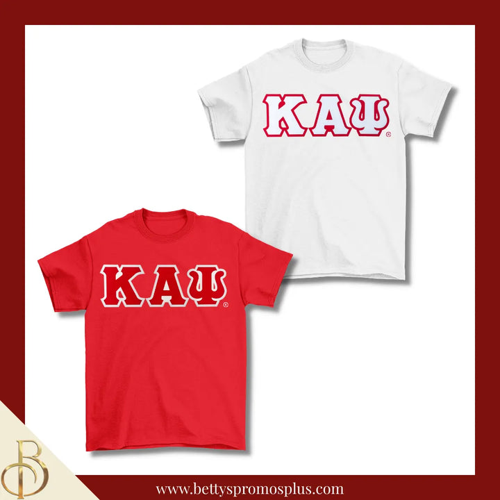 Kappa Alpha Psi ΚΑΨ Double Stitched Appliqué Embroidered Line T-Shirt