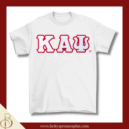 Kappa Alpha Psi ΚΑΨ Double Stitched Appliqué Embroidered Line T-Shirt-White-Small-Kappa Alpha Psi Paraphernalia-Kappa Alpha Psi T-Shirts-Betty's Promos Plus