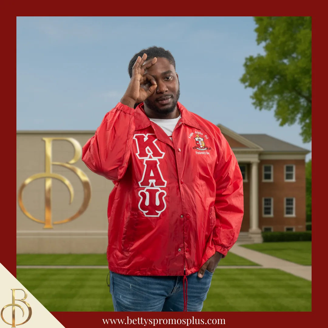 Kappa Alpha Psi ΚΑΨ Double-Stitched Embroidered Windbreaker Line Jacket-Kappa Alpha Psi Paraphernalia-Kappa Alpha Psi Line Jacket-Betty's Promos Plus