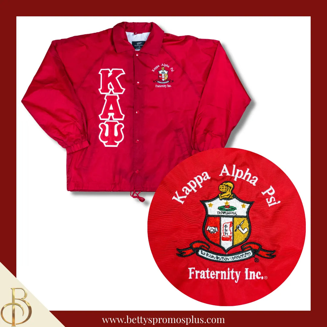 Kappa Alpha Psi ΚΑΨ Double-Stitched Embroidered Windbreaker Line Jacket-Kappa Alpha Psi Paraphernalia-Kappa Alpha Psi Line Jacket-Betty's Promos Plus
