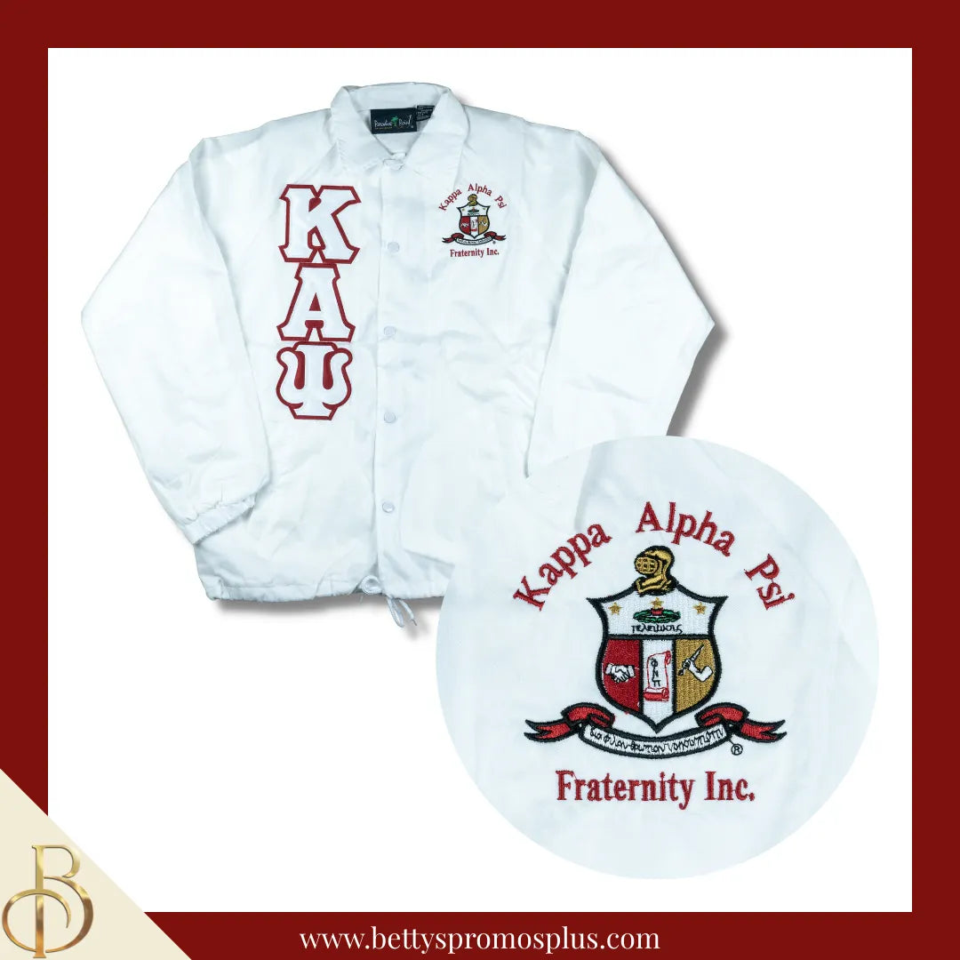 Kappa Alpha Psi ΚΑΨ Double-Stitched Embroidered Windbreaker Line Jacket-Kappa Alpha Psi Paraphernalia-Kappa Alpha Psi Line Jacket-Betty's Promos Plus