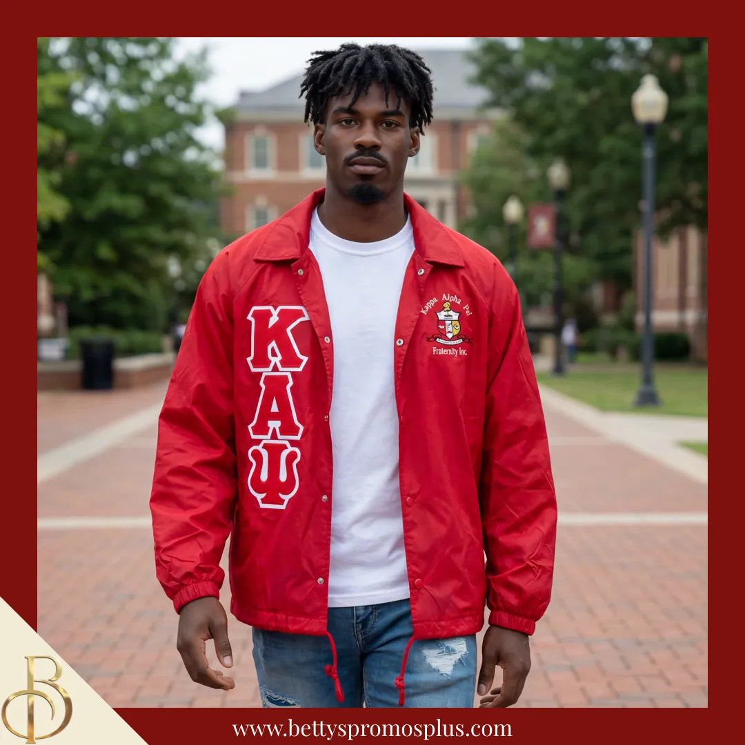 Kappa Alpha Psi ΚΑΨ Double-Stitched Embroidered Windbreaker Line Jacket-Kappa Alpha Psi Paraphernalia-Kappa Alpha Psi Line Jacket-Betty's Promos Plus