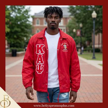 Kappa Alpha Psi ΚΑΨ Double-Stitched Embroidered Windbreaker Line Jacket-Kappa Alpha Psi Paraphernalia-Kappa Alpha Psi Line Jacket-Betty's Promos Plus