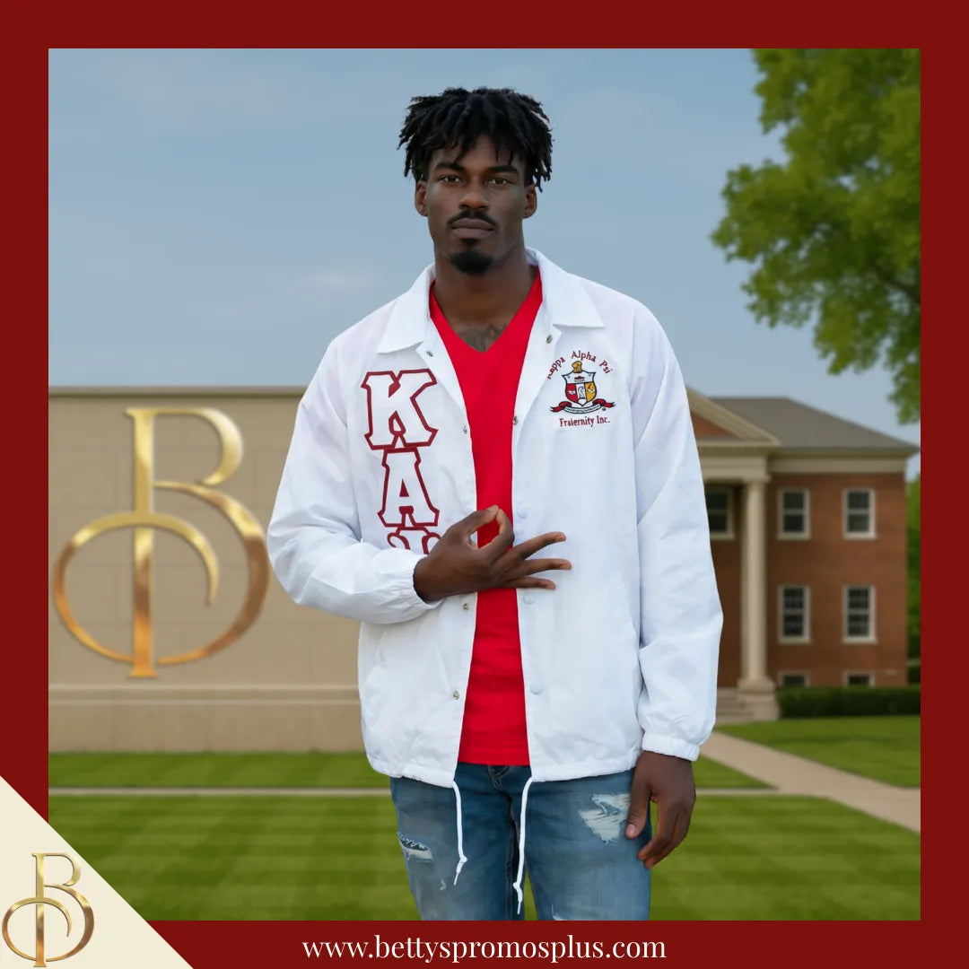 Kappa Alpha Psi ΚΑΨ Double-Stitched Embroidered Windbreaker Line Jacket-Kappa Alpha Psi Paraphernalia-Kappa Alpha Psi Line Jacket-Betty's Promos Plus