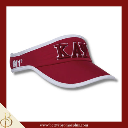 Kappa Alpha Psi ΚΑΨ Embroidered Greek Letter Featherlight Moisture Wicking Visor-Red-Kappa Alpha Psi Paraphernalia-Kappa Alpha Psi Hats-Betty's Promos Plus