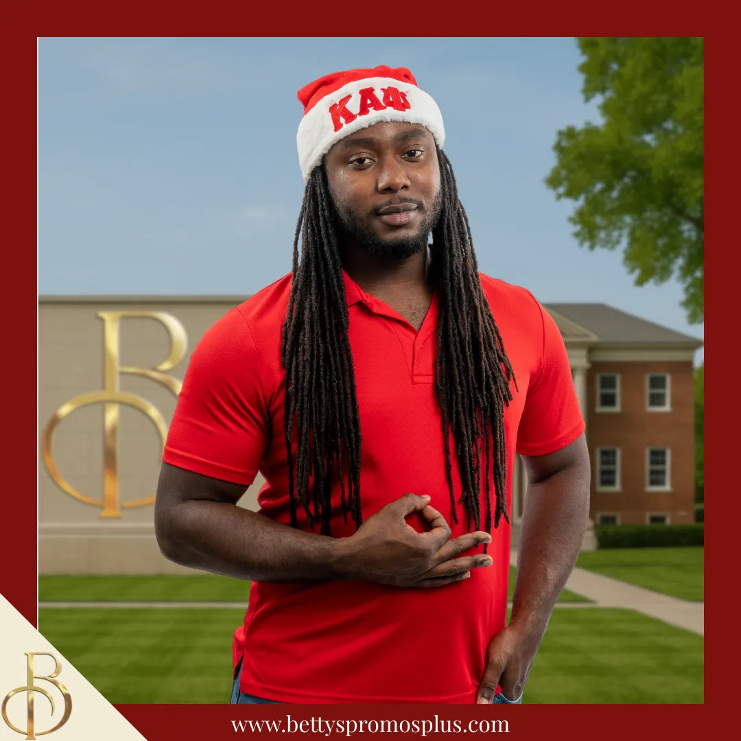 Kappa Alpha Psi ΚΑΨ Embroidered Greek Letters Deluxe Santa Hat-Kappa Alpha Psi Paraphernalia-Kappa Alpha Psi Hats-Betty's Promos Plus