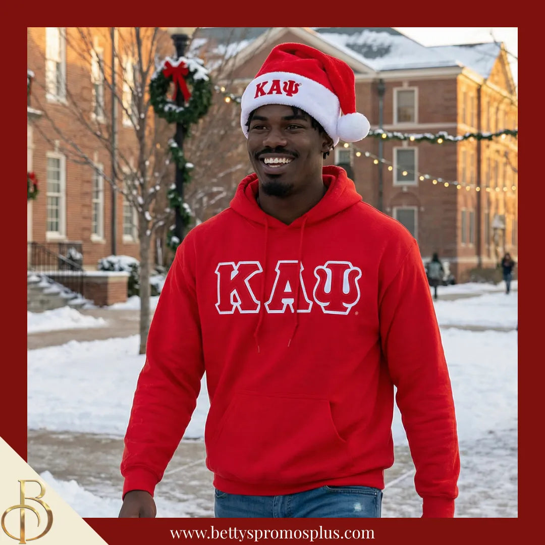 Kappa Alpha Psi ΚΑΨ Embroidered Greek Letters Deluxe Santa Hat-Kappa Alpha Psi Paraphernalia-Kappa Alpha Psi Hats-Betty's Promos Plus