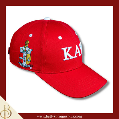 Kappa Alpha Psi ΚΑΨ Embroidered Shield Baseball Cap-Red-Kappa Alpha Psi Paraphernalia-Kappa Alpha Psi Hats-Betty's Promos Plus