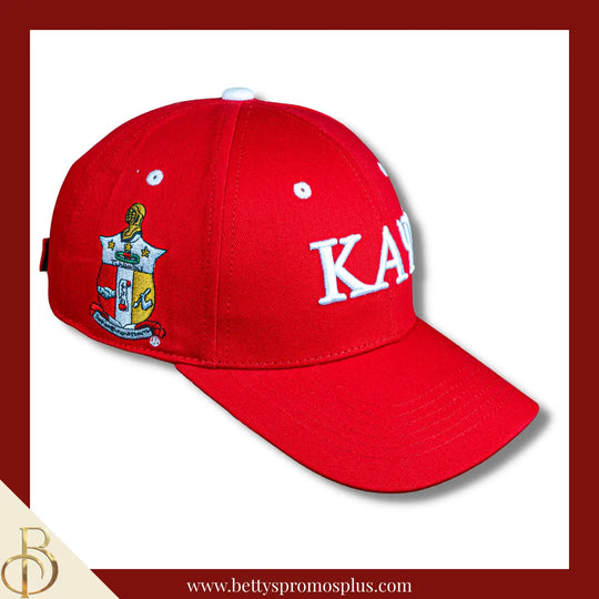 Kappa Alpha Psi ΚΑΨ Embroidered Shield Baseball Cap-Red-Kappa Alpha Psi Paraphernalia-Kappa Alpha Psi Hats-Betty's Promos Plus
