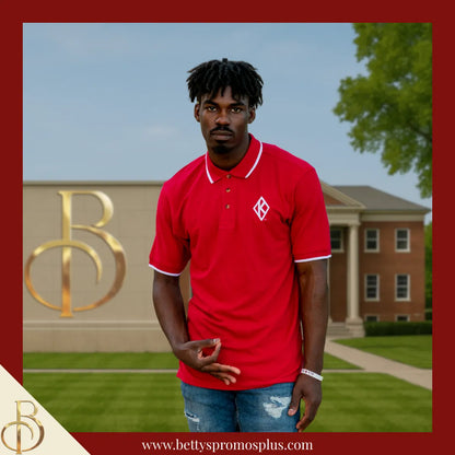 Kappa Alpha Psi ΚΑΨ Floating K Embroidered Piqué Polo Shirt with Contrast Tip-Kappa Alpha Psi Paraphernalia-Kappa Alpha Psi Polo Shirt-Betty's Promos Plus