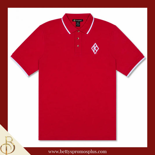Kappa Alpha Psi ΚΑΨ Floating K Embroidered Piqué Polo Shirt with Contrast Tip-Kappa Alpha Psi Paraphernalia-Kappa Alpha Psi Polo Shirt-Betty's Promos Plus