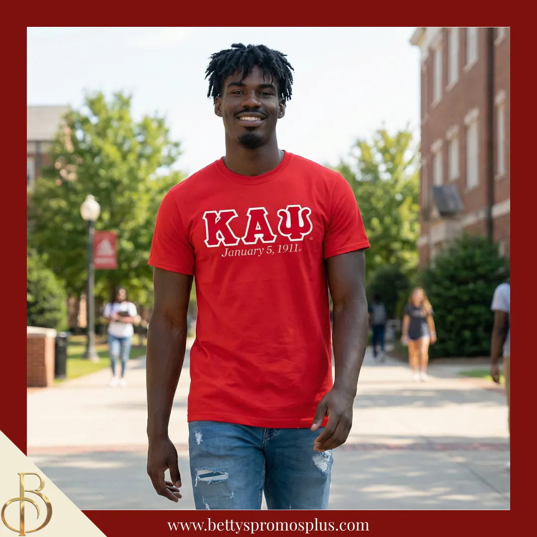 Kappa Alpha Psi ΚΑΨ Founding Date Screen Printed T-Shirt-Kappa Alpha Psi Paraphernalia-Kappa Alpha Psi T-Shirts-Betty's Promos Plus