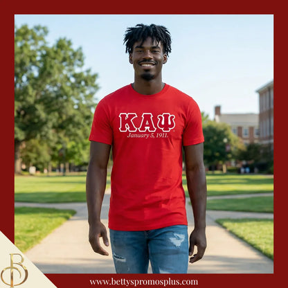 Kappa Alpha Psi ΚΑΨ Founding Date Screen Printed T-Shirt-Kappa Alpha Psi Paraphernalia-Kappa Alpha Psi T-Shirts-Betty's Promos Plus