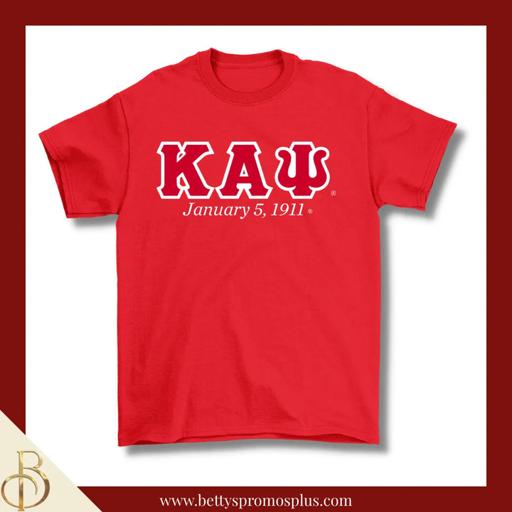 Kappa Alpha Psi ΚΑΨ Founding Date Screen Printed T-Shirt