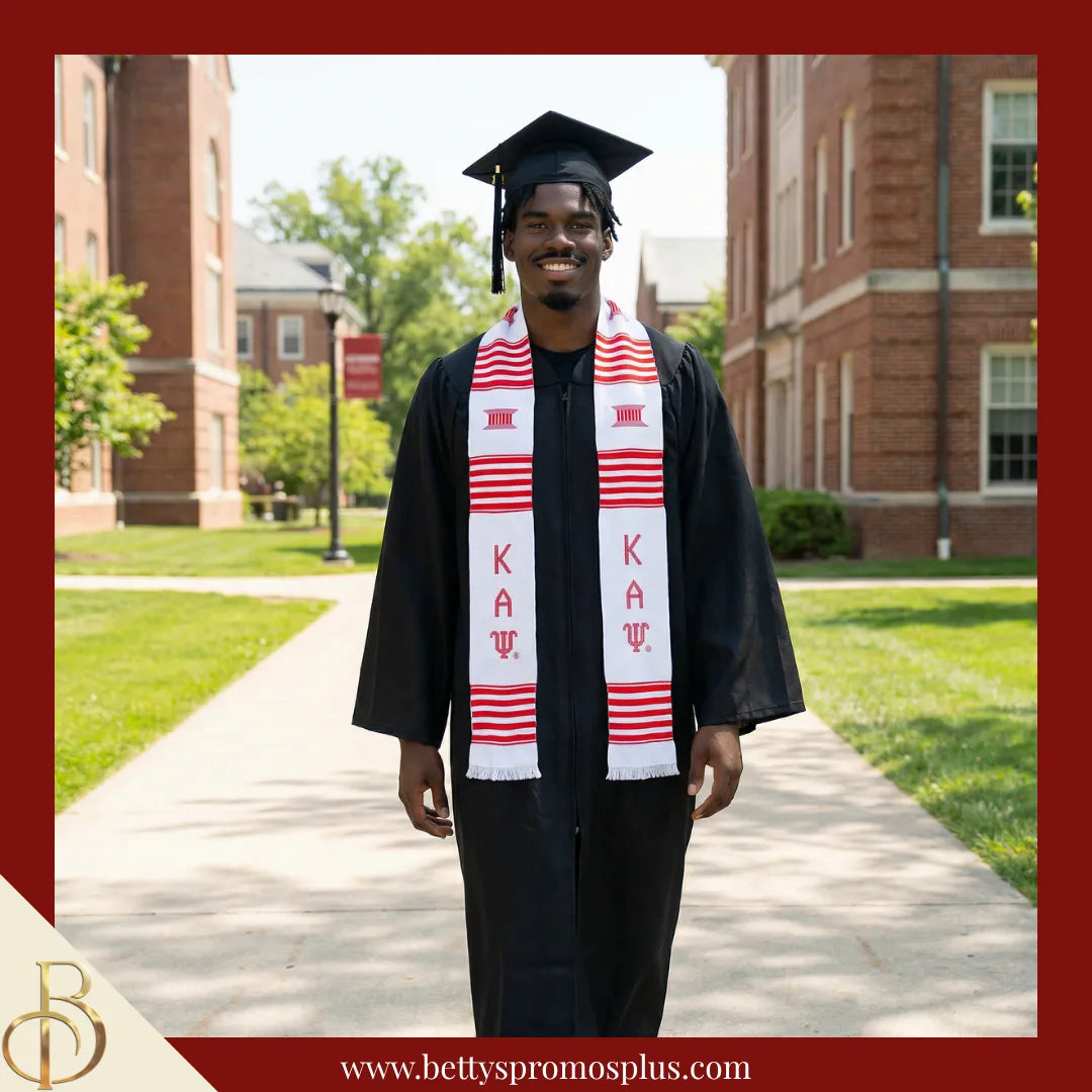 Kappa Alpha Psi ΚΑΨ Greek Letters Kente Cloth Graduation Stole-Kappa Alpha Psi Paraphernalia-Kappa Alpha Psi Graduation Stole-Betty's Promos Plus