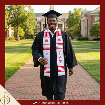 Kappa Alpha Psi ΚΑΨ Greek Letters Kente Cloth Graduation Stole-Kappa Alpha Psi Paraphernalia-Kappa Alpha Psi Graduation Stole-Betty's Promos Plus