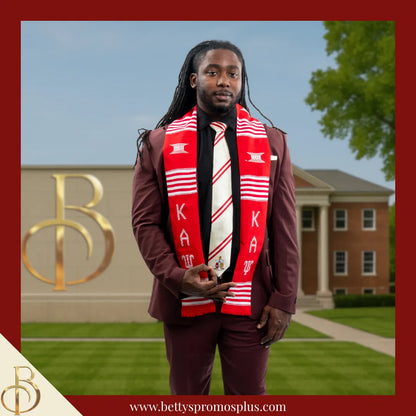 Kappa Alpha Psi ΚΑΨ Greek Letters Kente Cloth Graduation Stole-Kappa Alpha Psi Paraphernalia-Kappa Alpha Psi Graduation Stole-Betty's Promos Plus