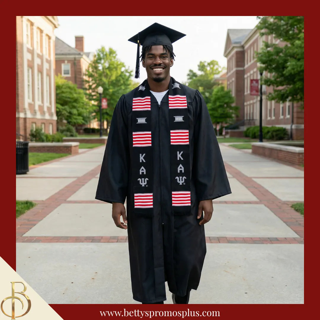 Kappa Alpha Psi ΚΑΨ Greek Letters Kente Cloth Graduation Stole-Kappa Alpha Psi Paraphernalia-Kappa Alpha Psi Graduation Stole-Betty's Promos Plus