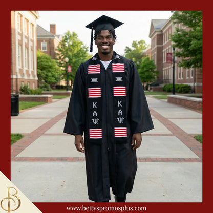 Kappa Alpha Psi ΚΑΨ Greek Letters Kente Cloth Graduation Stole-Kappa Alpha Psi Paraphernalia-Kappa Alpha Psi Graduation Stole-Betty's Promos Plus