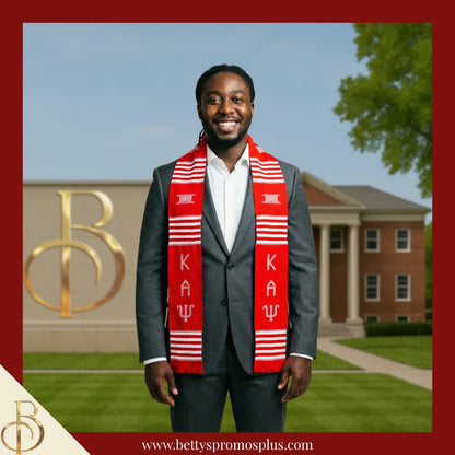 Kappa Alpha Psi ΚΑΨ Greek Letters Kente Cloth Graduation Stole-Kappa Alpha Psi Paraphernalia-Kappa Alpha Psi Graduation Stole-Betty's Promos Plus