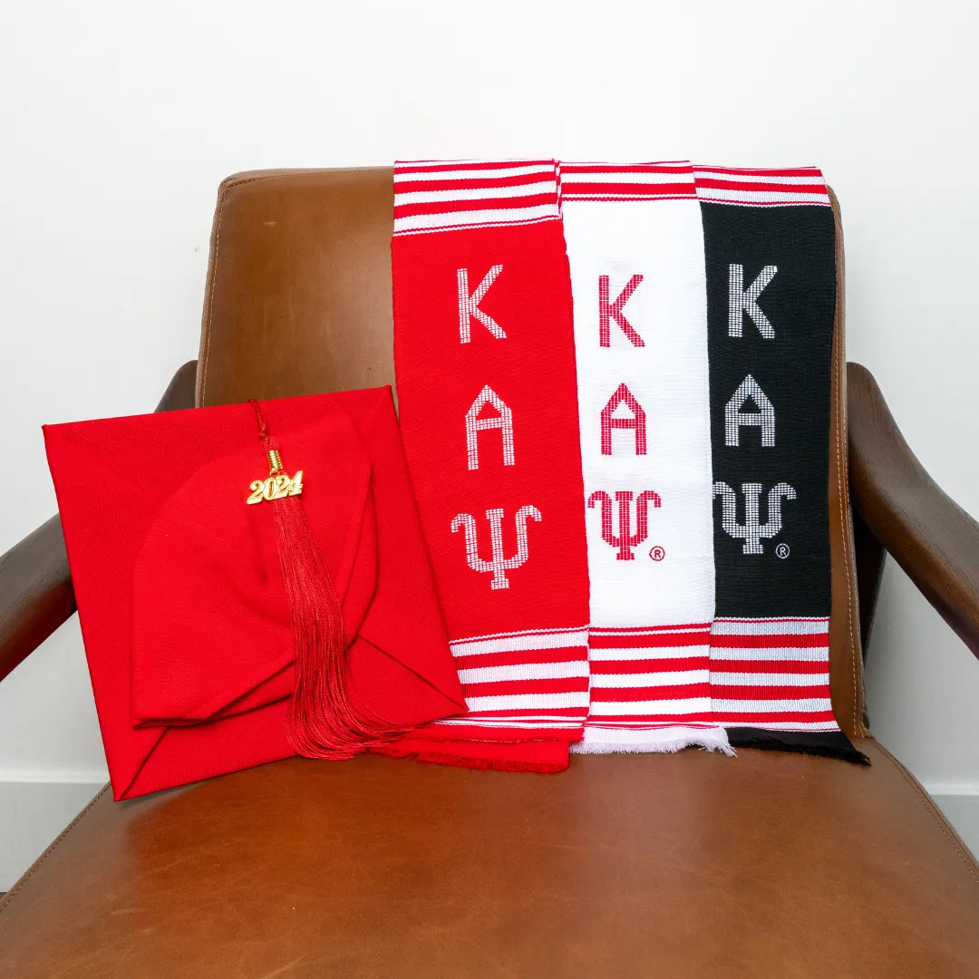 Kappa Alpha Psi ΚΑΨ Greek Letters Kente Cloth Graduation Stole-Kappa Alpha Psi Paraphernalia-Kappa Alpha Psi Graduation Stole-Betty's Promos Plus