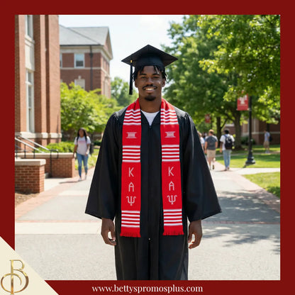 Kappa Alpha Psi ΚΑΨ Greek Letters Kente Cloth Graduation Stole-Kappa Alpha Psi Paraphernalia-Kappa Alpha Psi Graduation Stole-Betty's Promos Plus