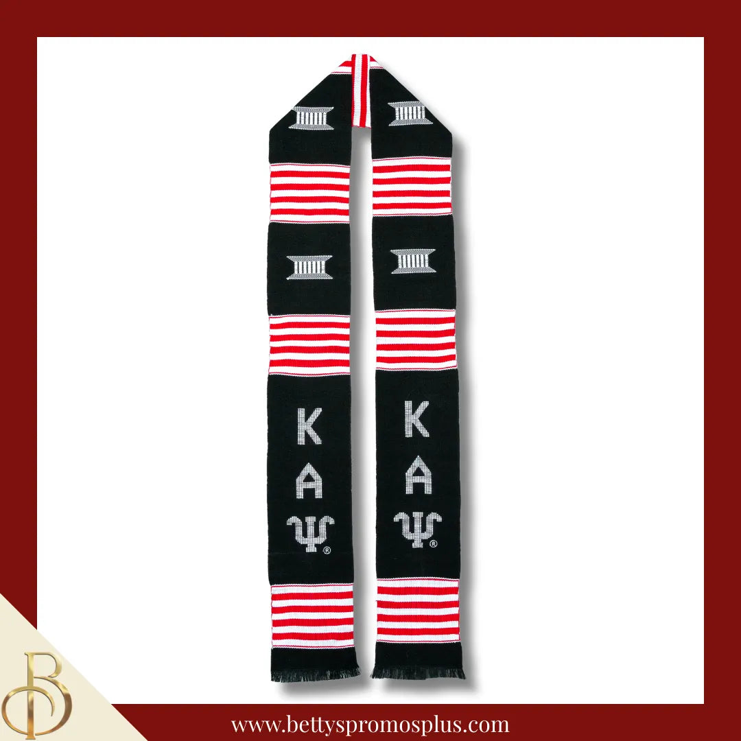 Kappa Alpha Psi ΚΑΨ Greek Letters Kente Cloth Graduation Stole-Kappa Alpha Psi Paraphernalia-Kappa Alpha Psi Graduation Stole-Betty's Promos Plus