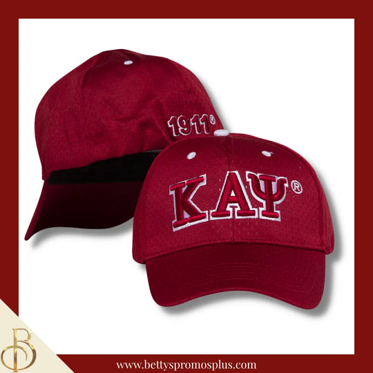 Kappa Alpha Psi KAΨ Greek Letters Mesh Flex Fit Embroidered Hat-Red-Kappa Alpha Psi Paraphernalia-Kappa Alpha Psi Hats-Betty's Promos Plus