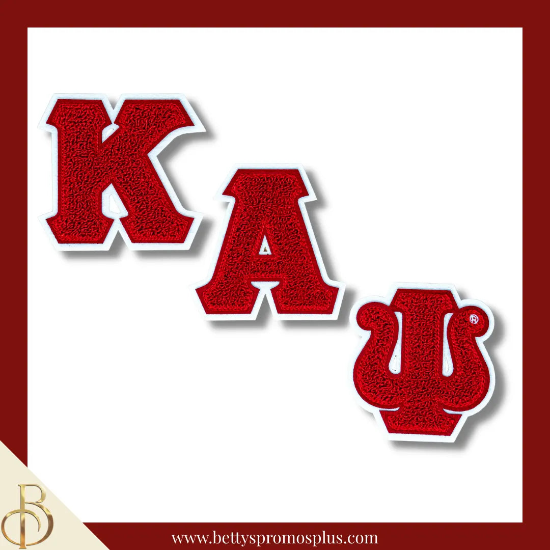 Kappa Alpha Psi ΚΑΨ Greek Letters Set of 3 Chenille Letter Patch Set for Jackets-Red-Kappa Alpha Psi Paraphernalia-Kappa Alpha Psi Patch-Betty's Promos Plus