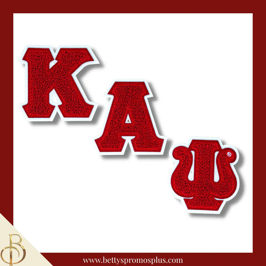 Kappa Alpha Psi ΚΑΨ Greek Letters Set of 3 Chenille Letter Patch Set for Jackets-Red-Kappa Alpha Psi Paraphernalia-Kappa Alpha Psi Patch-Betty's Promos Plus