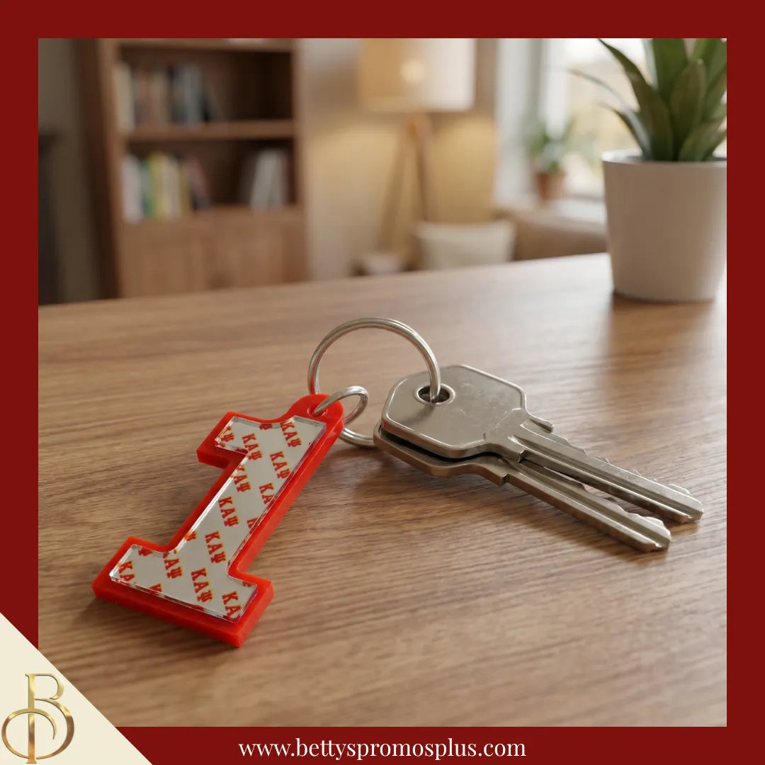 Kappa Alpha Psi ΚΑΨ Line Number Mirrored Acrylic Keychain Available 1-25-Kappa Alpha Psi Paraphernalia-Kappa Alpha Psi Keychain-Betty's Promos Plus