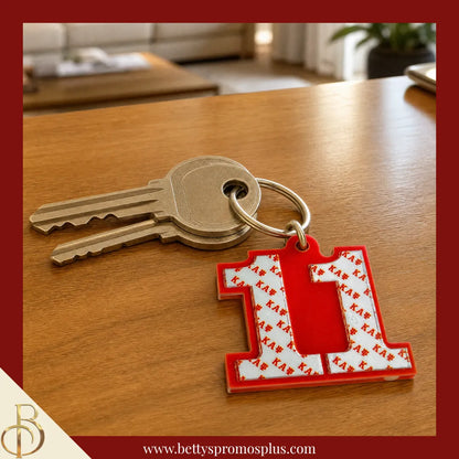 Kappa Alpha Psi ΚΑΨ Line Number Mirrored Acrylic Keychain Available 1-25-Kappa Alpha Psi Paraphernalia-Kappa Alpha Psi Keychain-Betty's Promos Plus