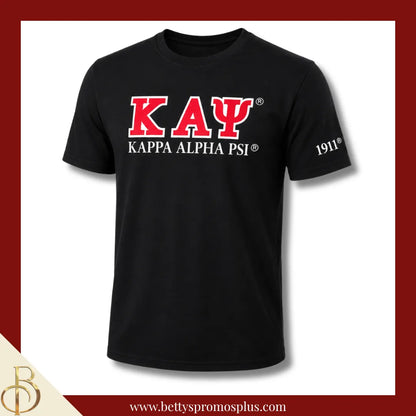 Kappa Alpha Psi ΚΑΨ Luxury Embroidered T-Shirt with 1911 Sleeve-Black-Medium-Kappa Alpha Psi Paraphernalia-Kappa Alpha Psi T-Shirts-Betty's Promos Plus