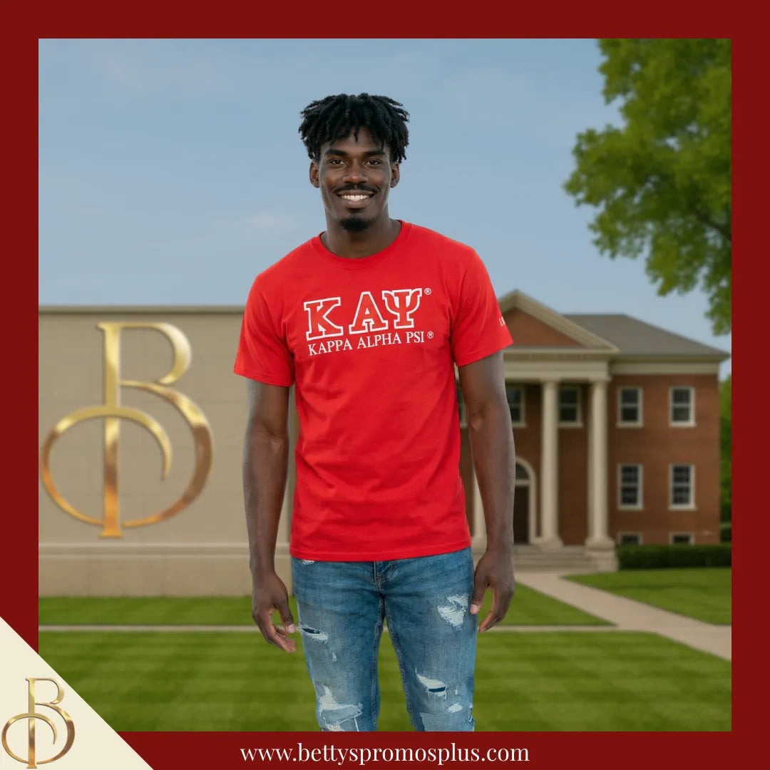 Kappa Alpha Psi ΚΑΨ Luxury Embroidered T-Shirt with 1911 Sleeve-Kappa Alpha Psi Paraphernalia-Kappa Alpha Psi T-Shirts-Betty's Promos Plus