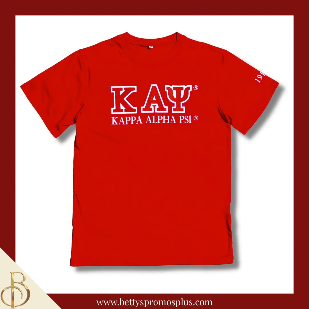 Kappa Alpha Psi ΚΑΨ Luxury Embroidered T-Shirt with 1911 Sleeve-Kappa Alpha Psi Paraphernalia-Kappa Alpha Psi T-Shirts-Betty's Promos Plus