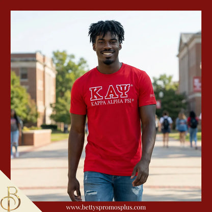Kappa Alpha Psi ΚΑΨ Luxury Embroidered T-Shirt with 1911 Sleeve-Kappa Alpha Psi Paraphernalia-Kappa Alpha Psi T-Shirts-Betty's Promos Plus