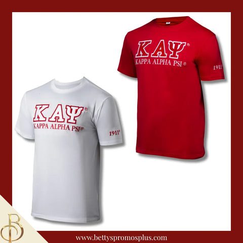 Kappa Alpha Psi ΚΑΨ Luxury Embroidered T-Shirt with 1911 Sleeve-Kappa Alpha Psi Paraphernalia-Kappa Alpha Psi T-Shirts-Betty's Promos Plus