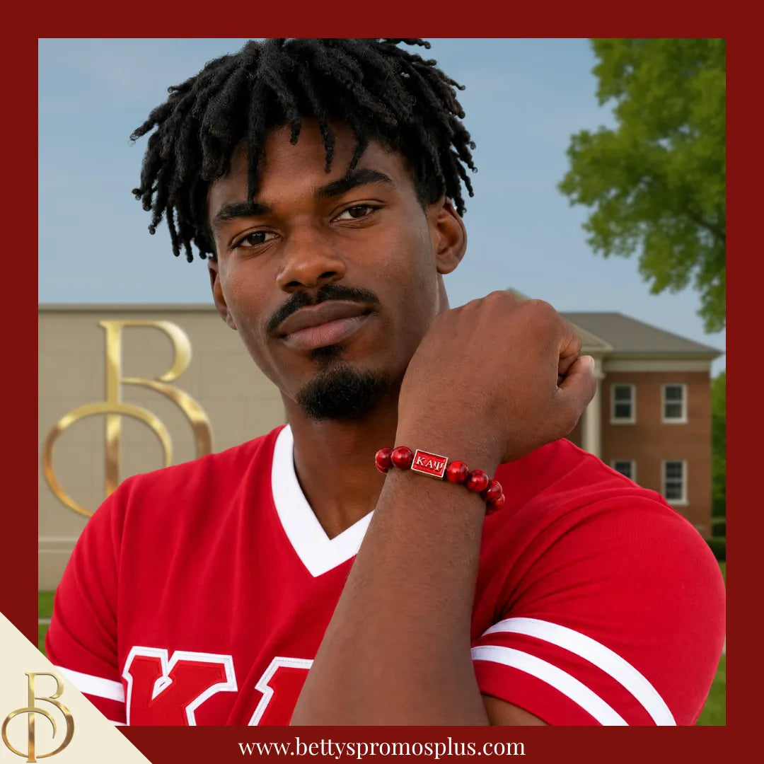 Kappa Alpha Psi ΚΑΨ Marbled Beaded Bracelet-Kappa Alpha Psi Paraphernalia-Kappa Alpha Psi Bracelet-Betty's Promos Plus