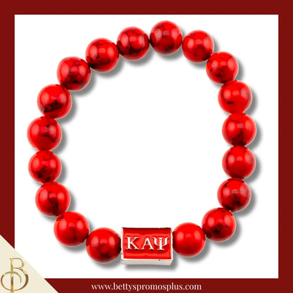 Kappa Alpha Psi ΚΑΨ Marbled Beaded Bracelet-Red-Kappa Alpha Psi Paraphernalia-Kappa Alpha Psi Bracelet-Betty's Promos Plus