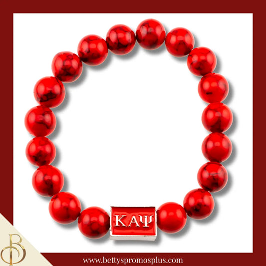 Kappa Alpha Psi ΚΑΨ Marbled Beaded Bracelet-Red-Kappa Alpha Psi Paraphernalia-Kappa Alpha Psi Bracelet-Betty's Promos Plus
