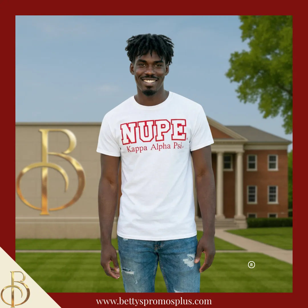 Kappa Alpha Psi ΚΑΨ NUPE Double Stitched Appliqué Embroidered Line T-Shirt-Kappa Alpha Psi Paraphernalia-Kappa Alpha Psi T-Shirts-Betty's Promos Plus