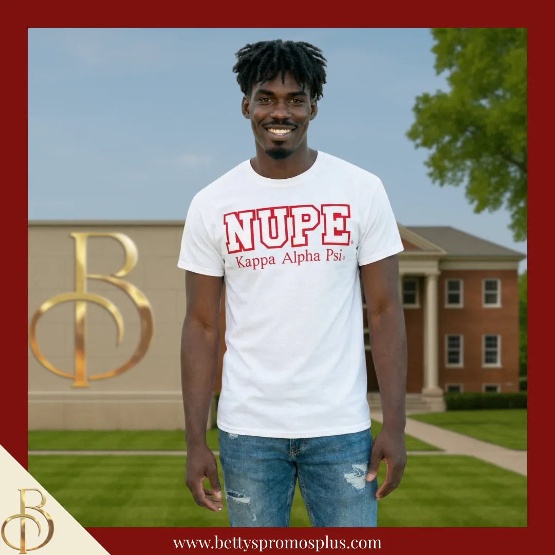 Kappa Alpha Psi ΚΑΨ NUPE Double Stitched Appliqué Embroidered Line T-Shirt-Kappa Alpha Psi Paraphernalia-Kappa Alpha Psi T-Shirts-Betty's Promos Plus