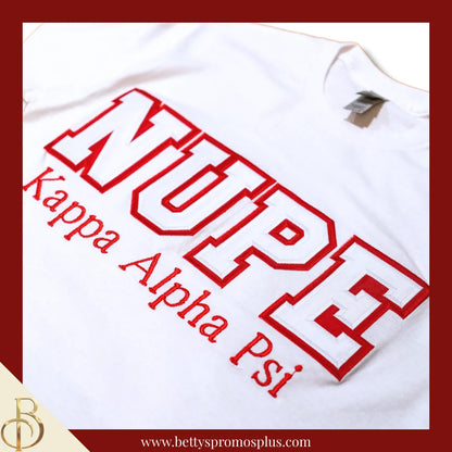 Kappa Alpha Psi ΚΑΨ NUPE Double Stitched Appliqué Embroidered Line T-Shirt-Kappa Alpha Psi Paraphernalia-Kappa Alpha Psi T-Shirts-Betty's Promos Plus