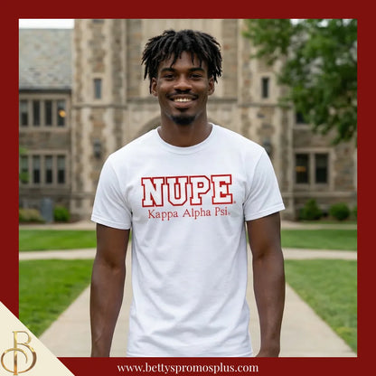 Kappa Alpha Psi ΚΑΨ NUPE Double Stitched Appliqué Embroidered Line T-Shirt-Kappa Alpha Psi Paraphernalia-Kappa Alpha Psi T-Shirts-Betty's Promos Plus