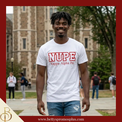 Kappa Alpha Psi ΚΑΨ NUPE Double Stitched Appliqué Embroidered Line T-Shirt-Kappa Alpha Psi Paraphernalia-Kappa Alpha Psi T-Shirts-Betty's Promos Plus