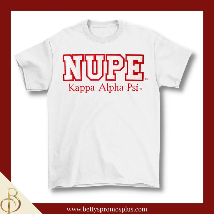 Kappa Alpha Psi ΚΑΨ NUPE Double Stitched Appliqué Embroidered Line T-Shirt