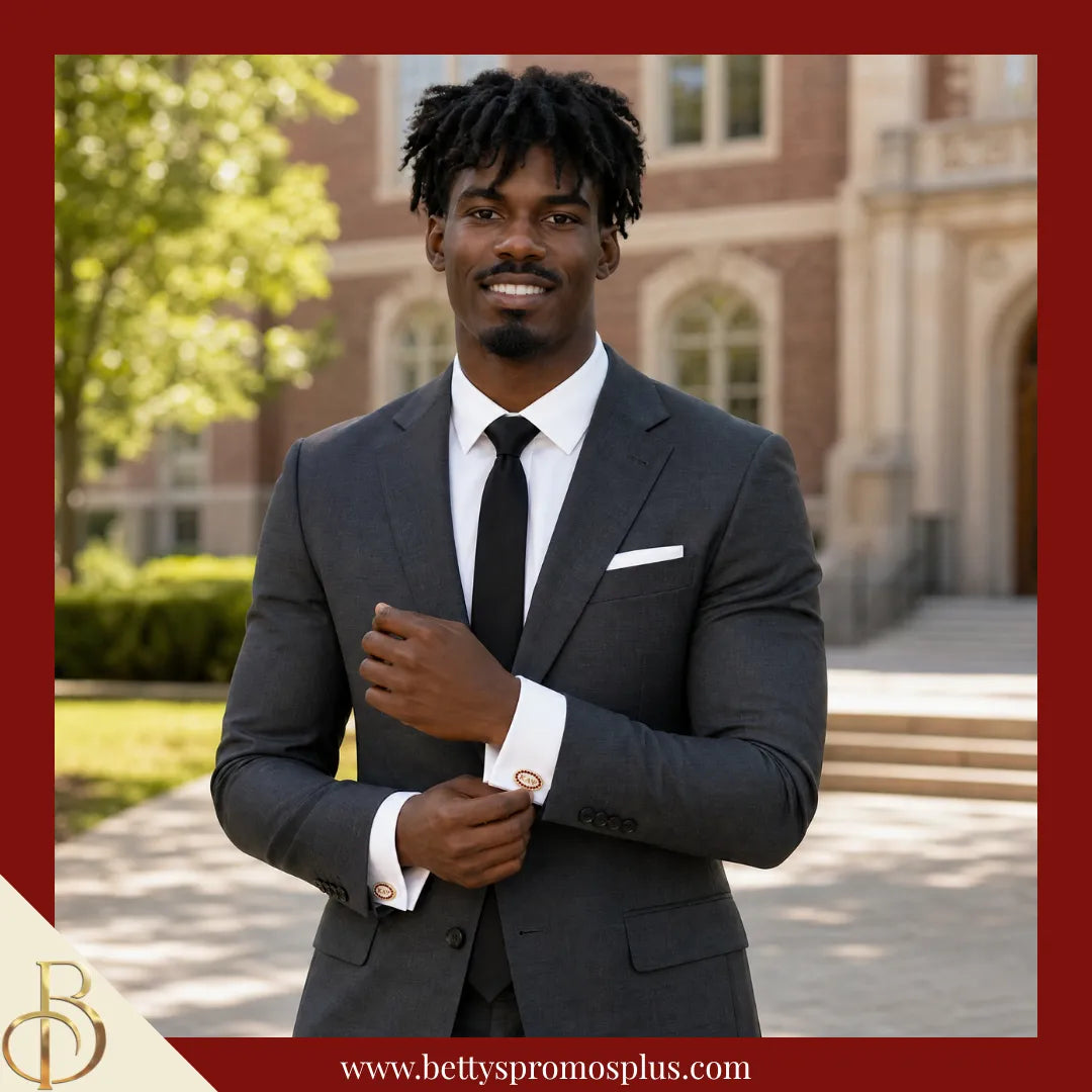 Kappa Alpha Psi KAΨ Oval Stone Cufflinks-Kappa Alpha Psi Paraphernalia-Kappa Alpha Psi Cuff Links-Betty's Promos Plus