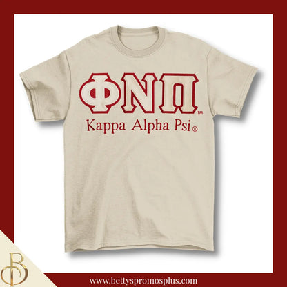 Kappa Alpha Psi ΚΑΨ ΦΝΠ Double Stitched Appliqué Embroidered Line T-Shirt-Cream-Small-Kappa Alpha Psi Paraphernalia-Kappa Alpha Psi T-Shirts-Betty's Promos Plus