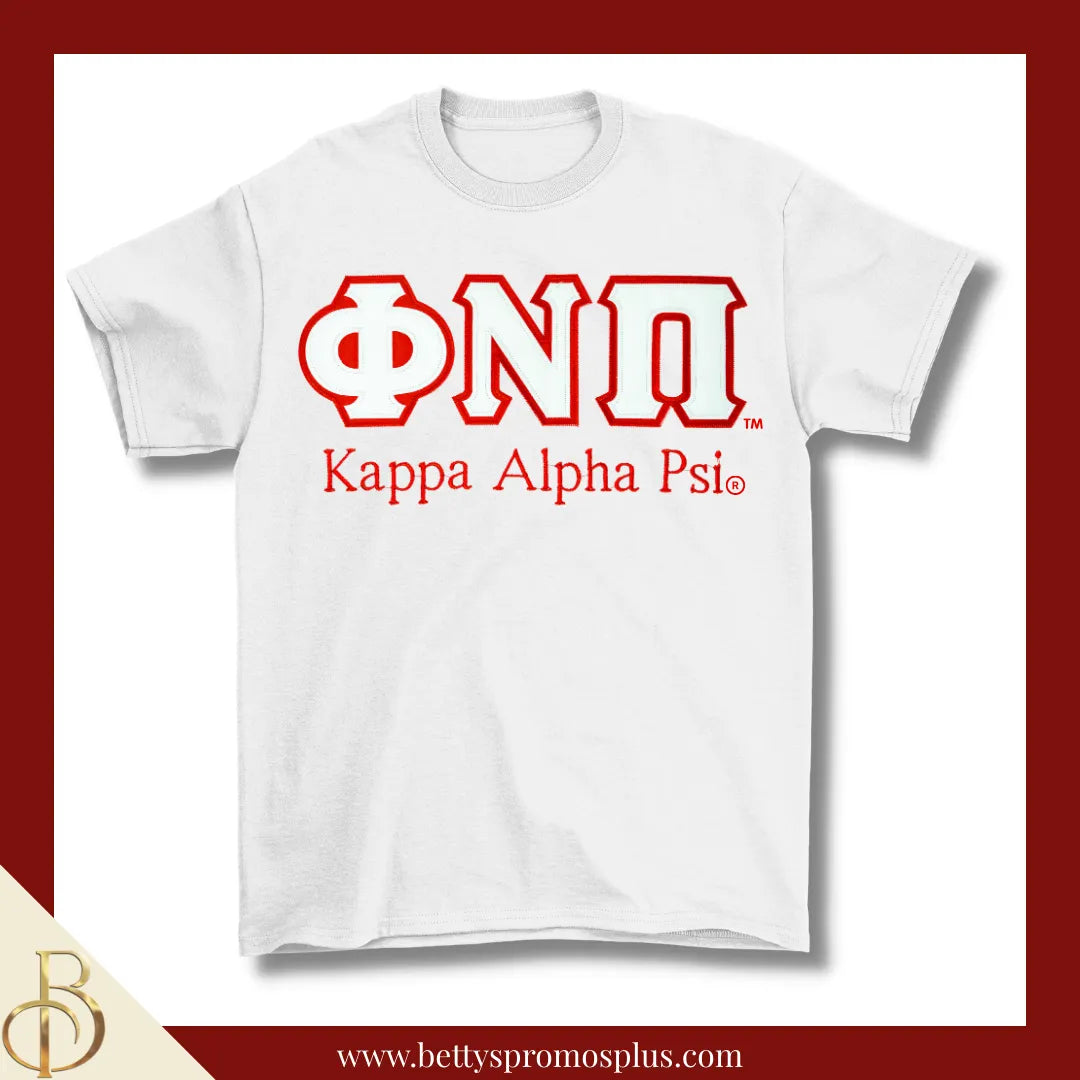 Kappa Alpha Psi ΚΑΨ ΦΝΠ Double Stitched Appliqué Embroidered Line T-Shirt-Kappa Alpha Psi Paraphernalia-Kappa Alpha Psi T-Shirts-Betty's Promos Plus